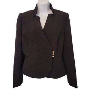 Tahari Arthur S Levine‎ Black Fitted Blazer Jacket 6 Career Office Business